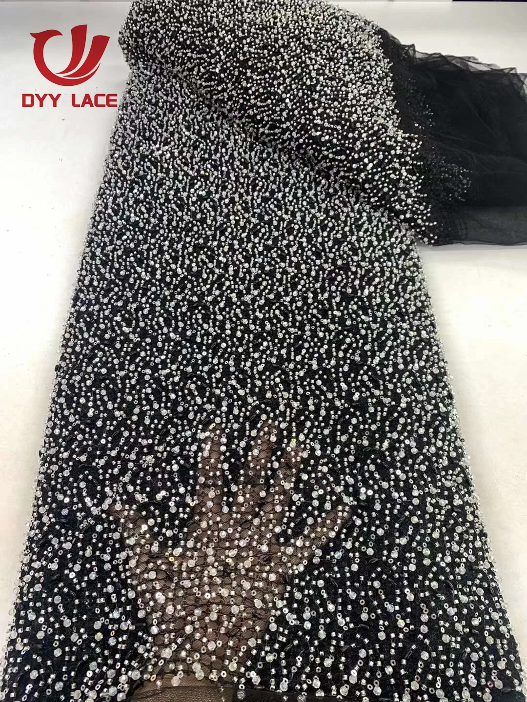 Luxury Nigerian Sequins Stones Lace Fabric 2024 High Quality African Tulle Embroidery Groom Fabrics For Wedding Dress Sewing