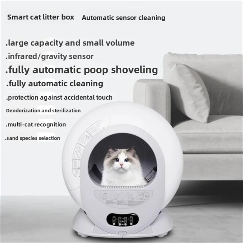 القطط مغلقة بالكامل التنظيف الذاتي النفايات المنزلية وتنظيف ماصة كهربائية قفص الرمل التلقائي هريرة القمامة يناير القمامة