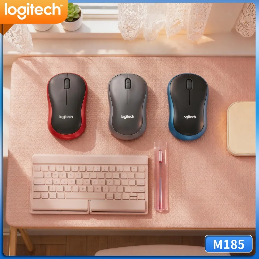 Logitech M185 Multi OS Wireless Mouse, Compatible Windows Linux Mac, 3 Button Layout, Auto Sleep For Home And Office Work