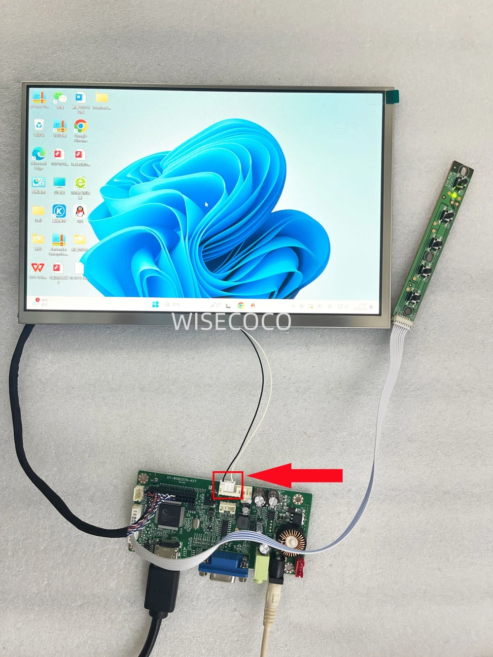 10.1 Inch Sunlight Readable LCD Display IPS 1280x800 1000nits High Brightness Control Board For Outdoor Charging Pile Display