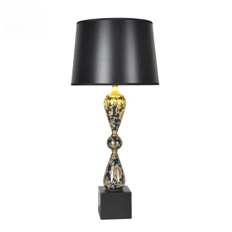 مصباح أرضي لإضاءة الأرضية مصباح أرضي من السيراميك النحاسي لغرفة المعيشة