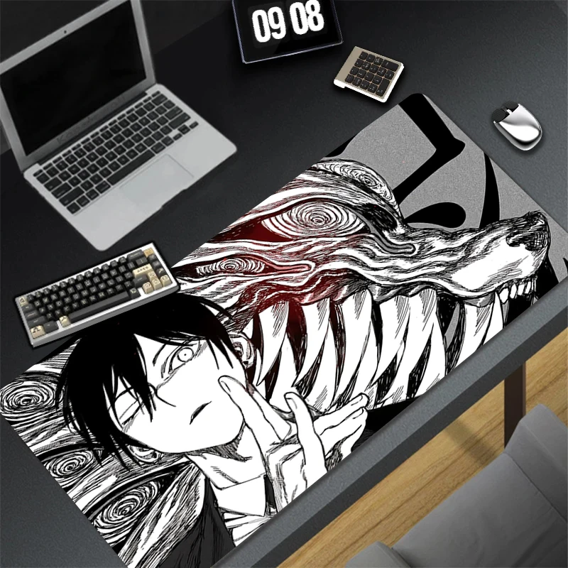 

Mouse Pad Black And White Anime Mousepad Laptop C-chainsaw Man Keyboard Pad PC Gaming Accessories Hayakawa Aki Desktop Mouse Mat