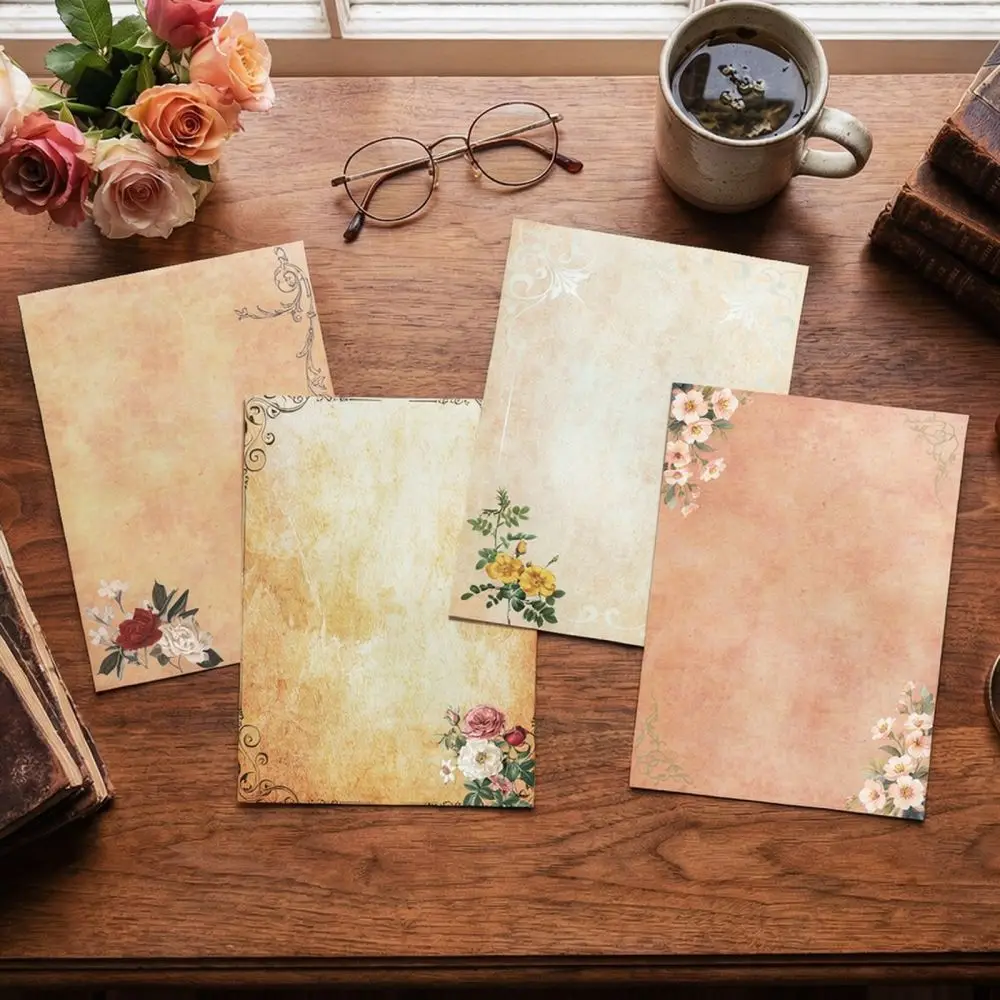 Vintage Style A4 Stationery Paper Set Double Sided Sheets For Writing Letters Journaling Scrapbook Decoration Art Craft Supplies