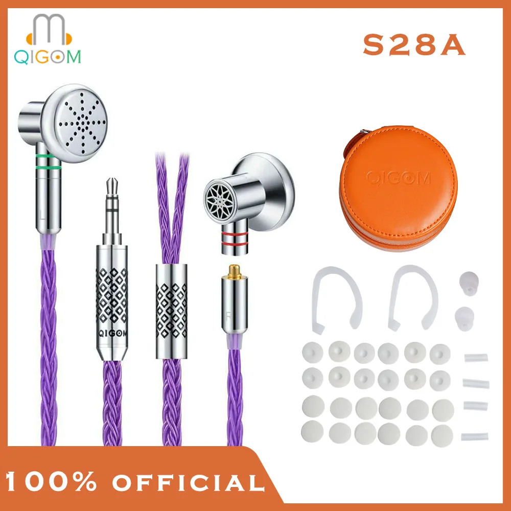 

QIGOM S28A Audiophiles Earphones HIFI High Resolution, High Sound Separation, Detachable MMCX Cable, 28Ω 112dB Flat Head Earbuds