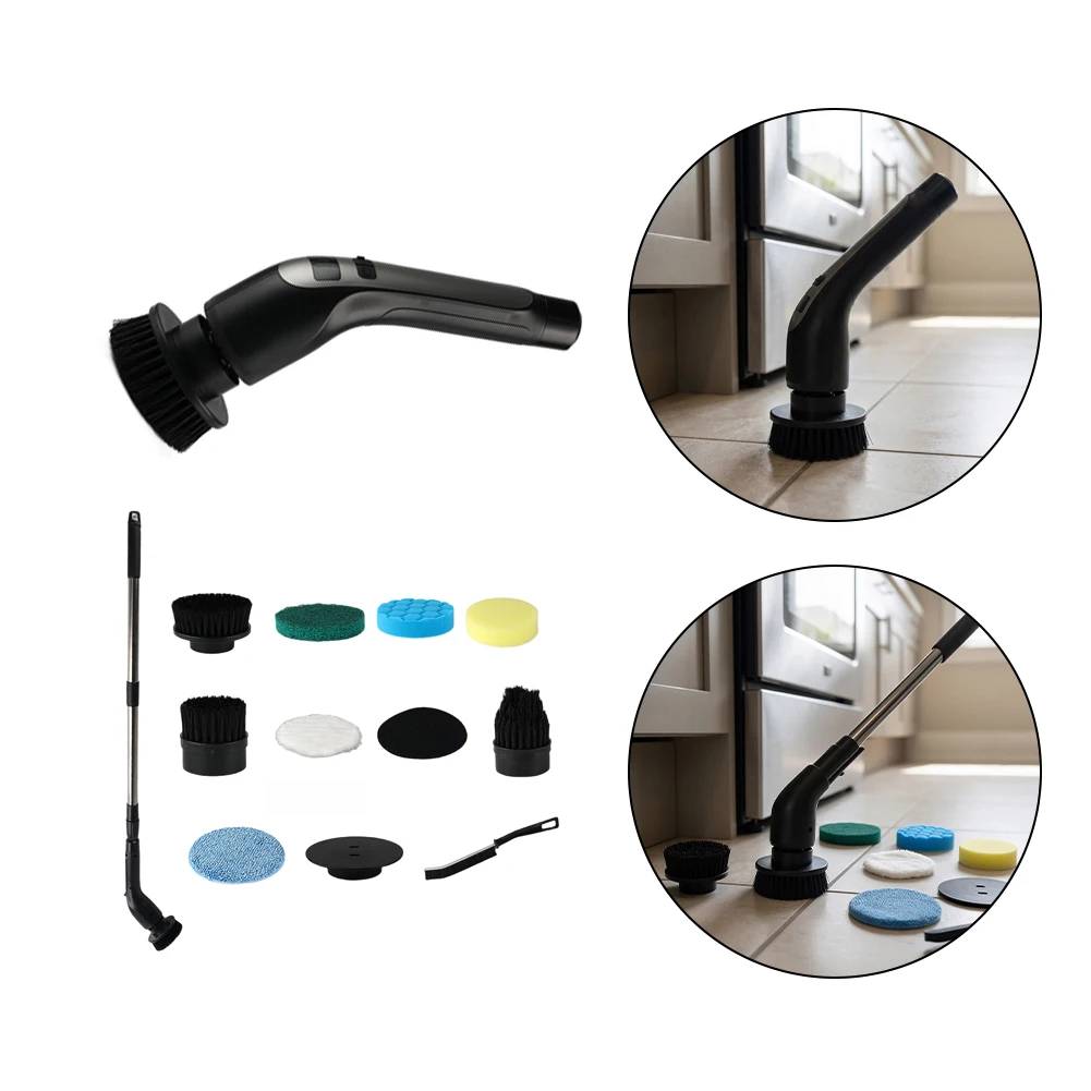Rechargeable Telescopic Cordless Rotating Cleaning Brush Effortless Home Rotating Action Scrubs Stubborn Dirt Grime Wet Use