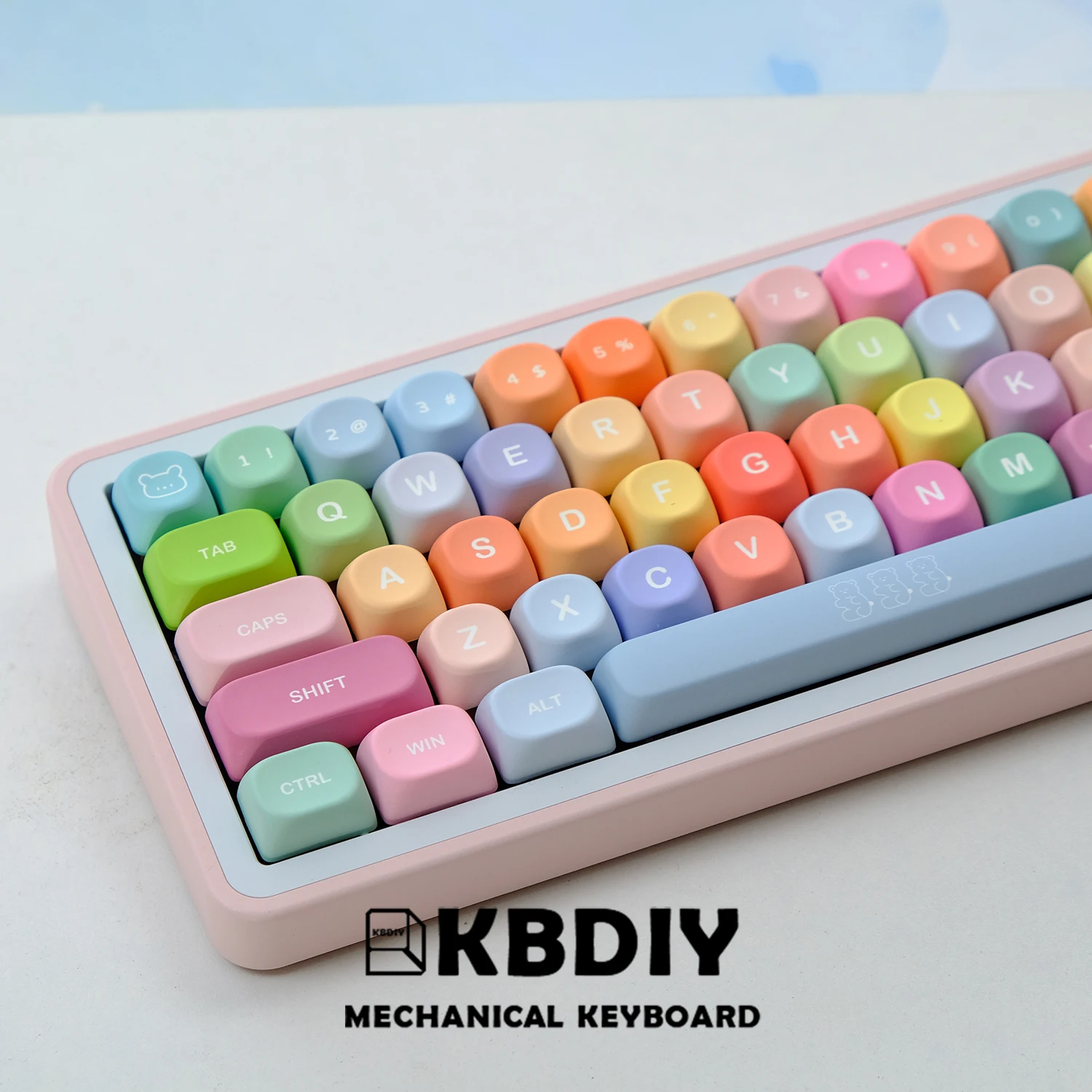 KBDiy 141 Keys Gummy Bears PBT Keycap KOA Profile Color Cute KOA Key Cap for MX Switches Custom Mechanical Gaming Keyboard Caps