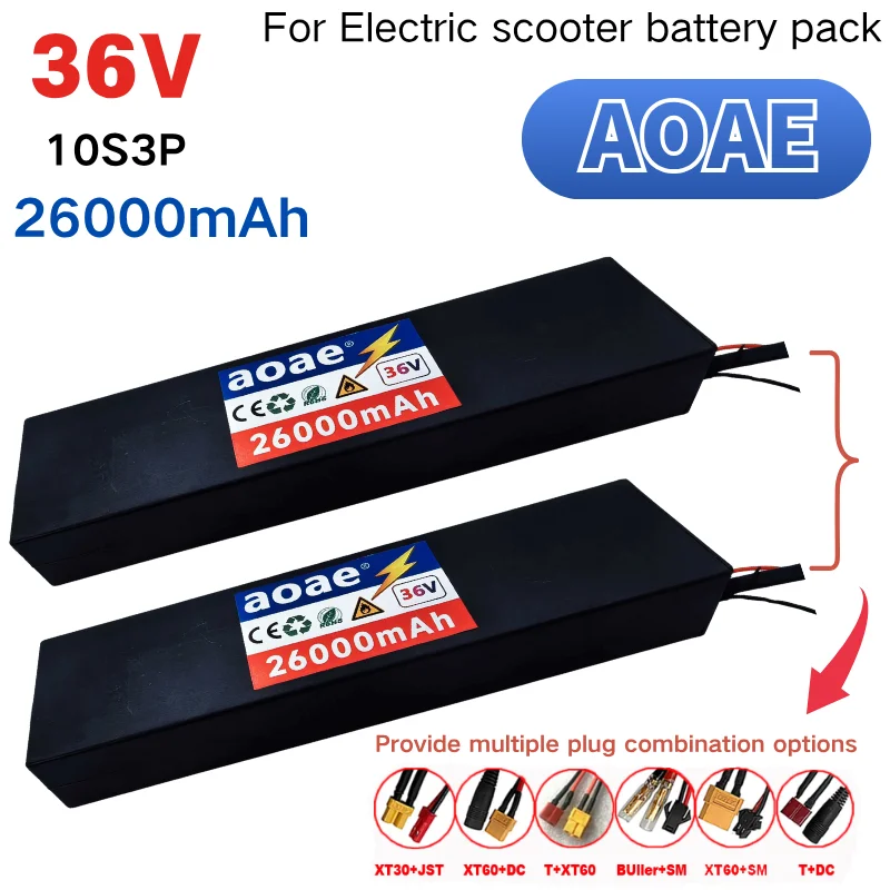 10S3P 36V 26000mAh 18650 Rechargeable Lithium Battery Pack Modified Bicycle Electric Scooter Vehicle Long Lasting Battery Life