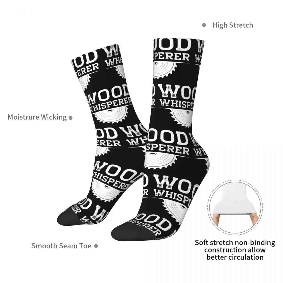 Cool And Funny Carpenter Woodworker Gift Wood Whisperer Socks High Quality Stockings All Season Long Socks Man's Woman's Gifts