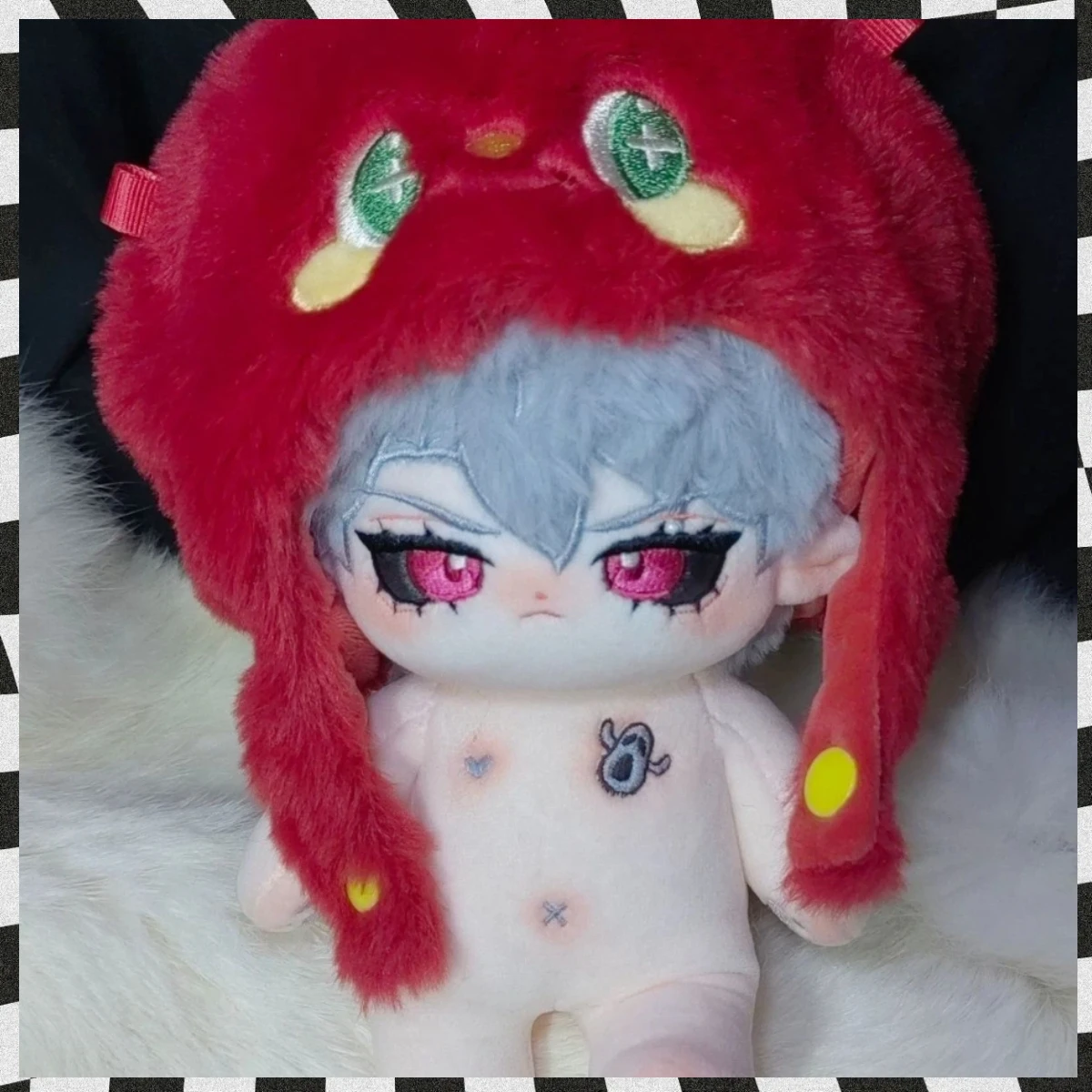 Peluche de 20cm de Anime JOJO Risotto Nero, muñeco de peluche con esqueleto, juguetes para colección de fans o niños y amigos, regalo perfecto de Navidad