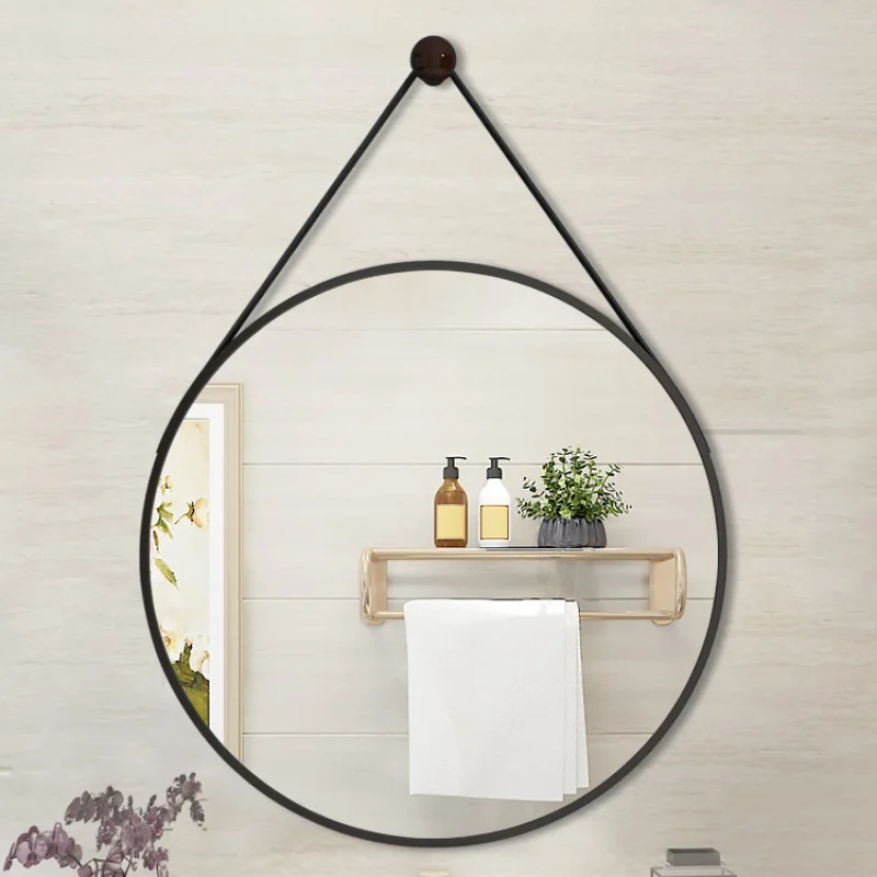 Nordic Round Bathroom Wall Hanging Mirror Toilet Vanity Decorative Mirrors Accessories New