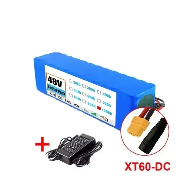 Nieuwe 13S3P 48V 100000mAh 100Ah lithium-ion batterij met 2000W BMS oplaadbare backup batterij