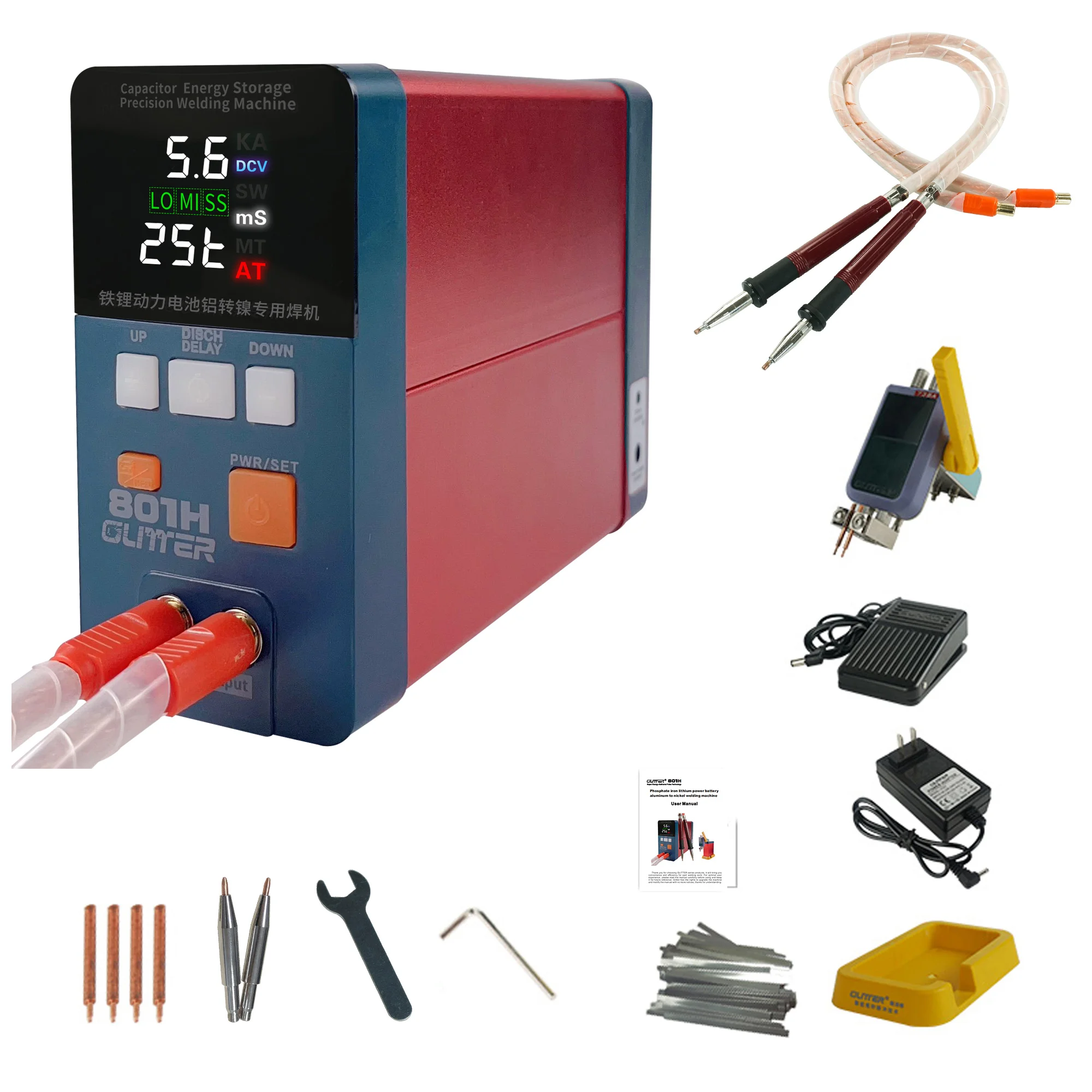 GLITTER 801H Spot Welder 19.8KW 3500A Pulse Current Spot Welding Machine For Lithium Iron Phosphate Battery Aluminum Nickel Weld