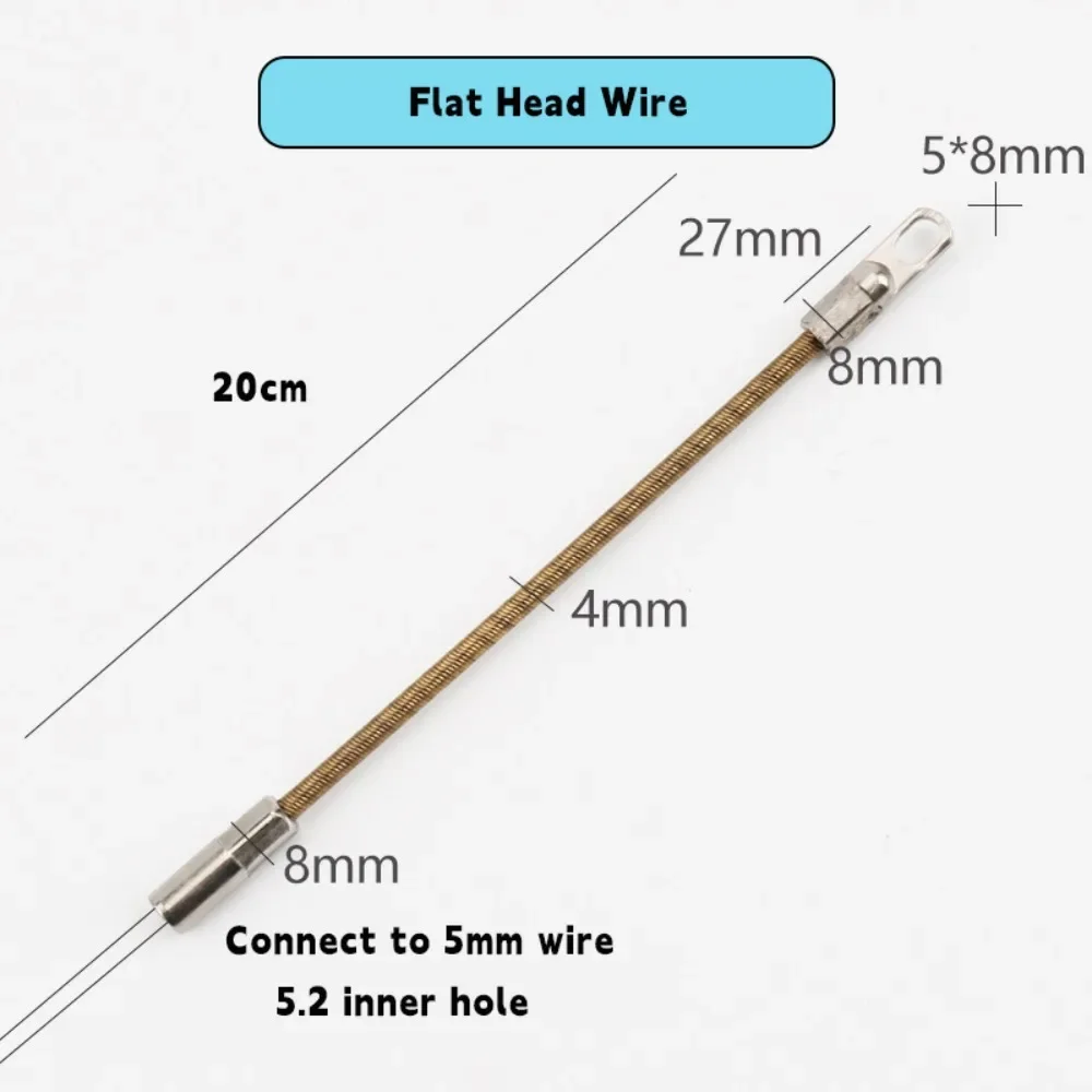 3pc Spring Head Solid Steel Wire Threading Tool High Elasticity Resilient Spring For Wire Pulling Through Pipes Smooth Efficient