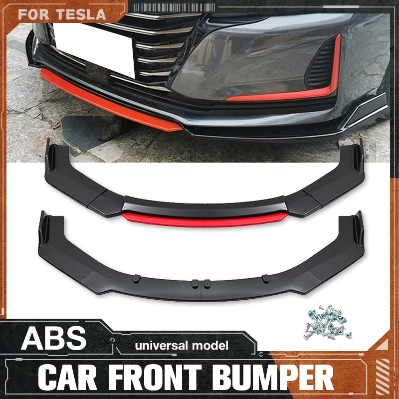 Lip On Bumper Universal Splitter Sports Style Automotive General Front Shovel Front Bumper Modification Accessories ABS Material