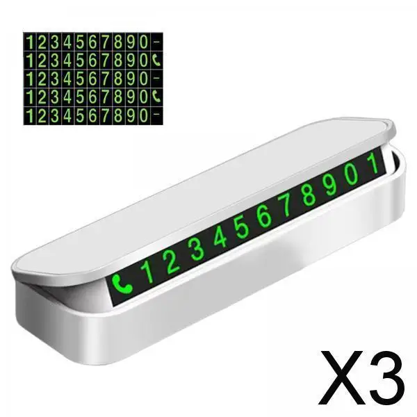 2-4pack Car Phone Number Plate Stop Accessories Hidden Parking Phone Number Card