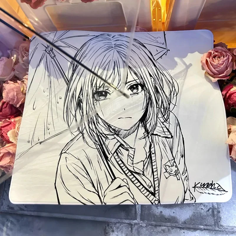 

Kuroha Esports Mouse Pad Kuroha Sketch Line Drawing Mouse Pad FPS Anime Girl Birthday Gift