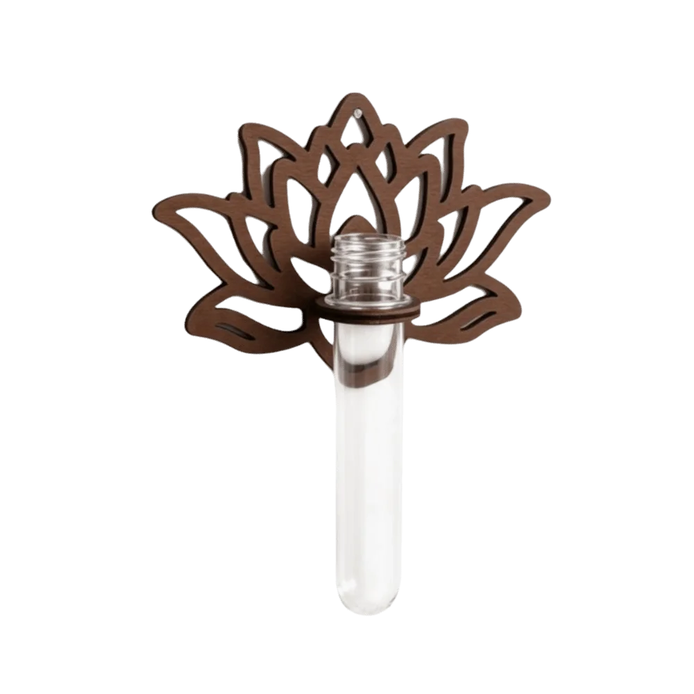 Flower Holder Wooden Lotus Shape Planter Holder Home Ornaments Hollow Out Wall Mounted Planter Retro Vase Flower Pot Living Room