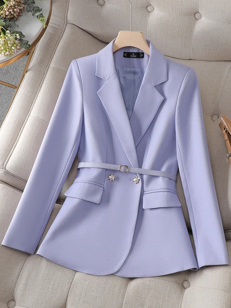 

Elegant Solid Blazer For Women 2024 New Korean Fashion Long Sleeve Slim Jackets Office Ladies Casual Chic Y2k Coats