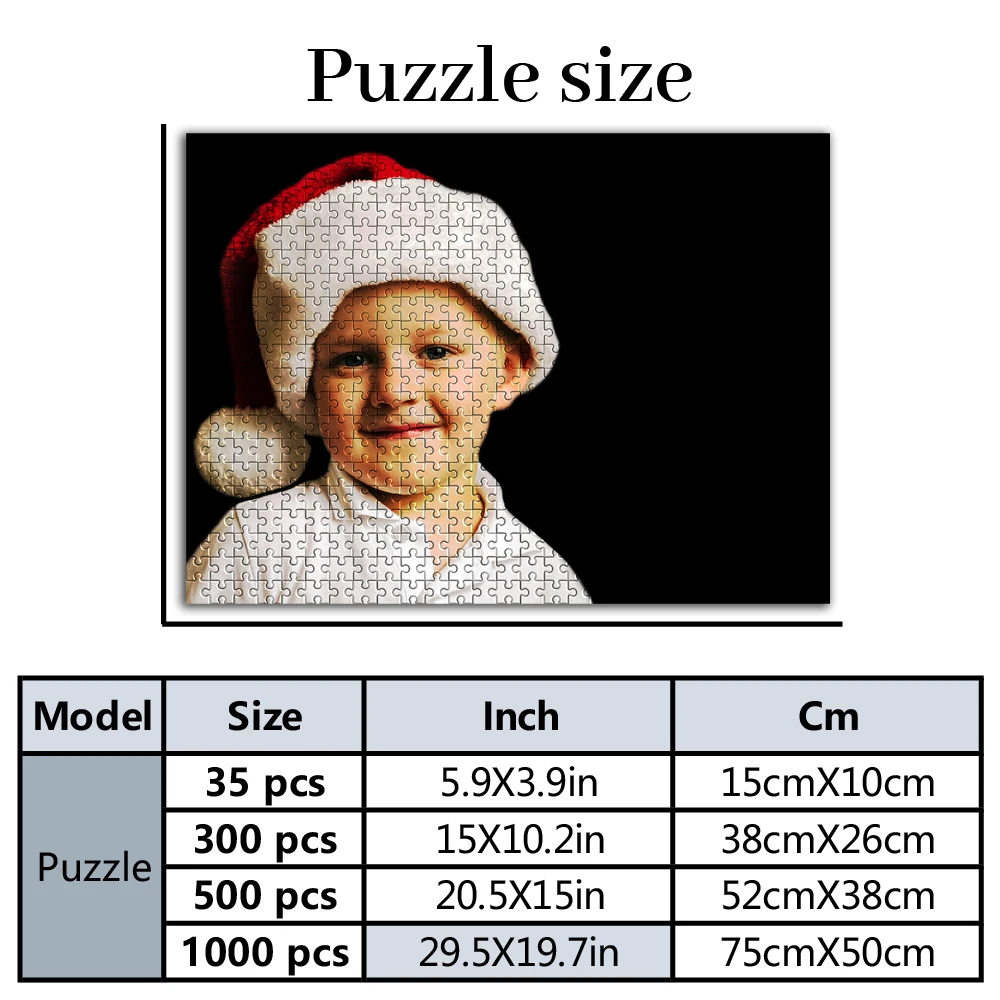 35/300/500/1000pcs Personalized Custom Photo Puzzle portrait Customize Upload Photo For Personalized Birthday Gifts