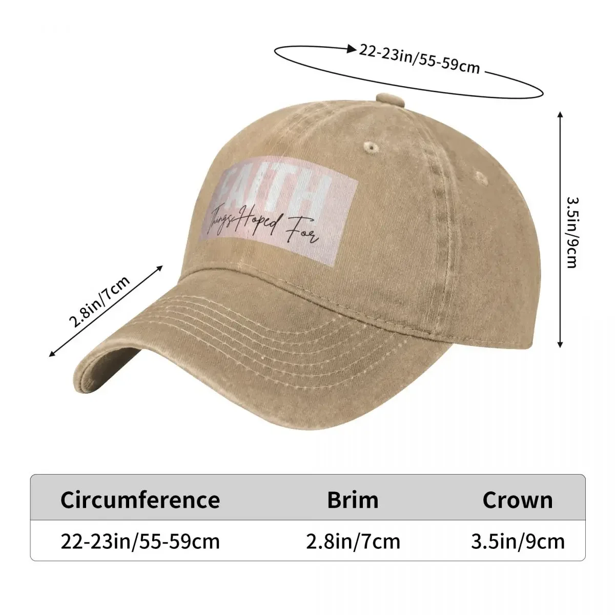 Things Hoped For Baseball Cap |-F-| Vintage Custom Cap men's big size hat Men Hats Women's