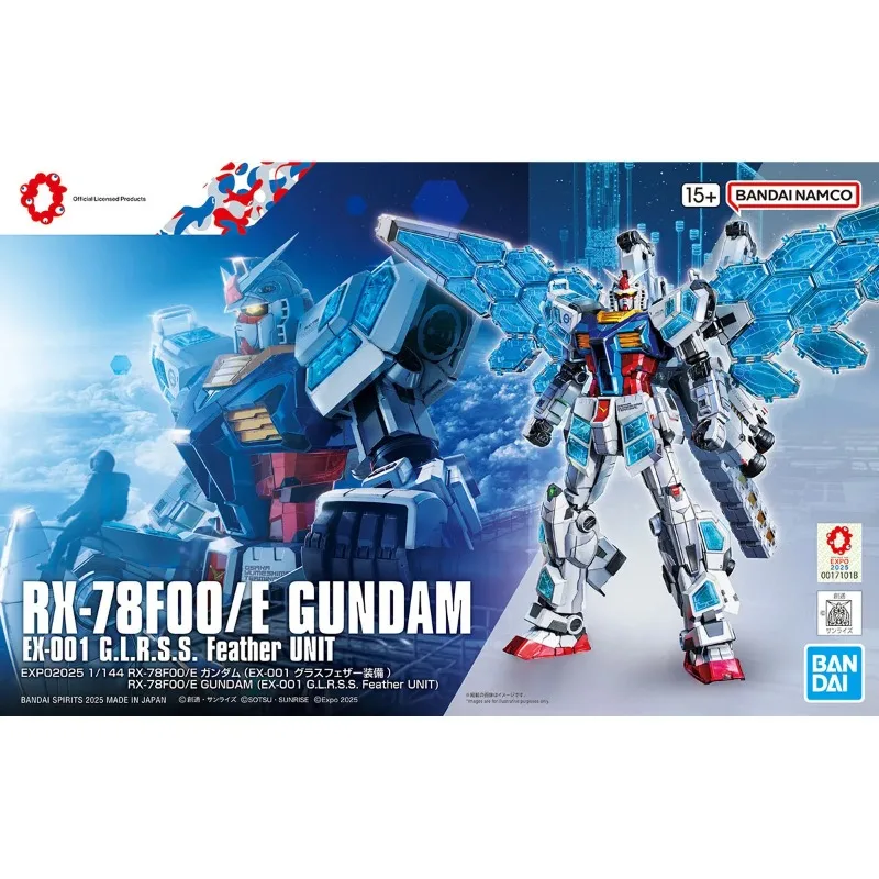 Original Bandai Anime 1/144 Rx-78F00E Gundam Ex001 Glrss Feather Unit Model Toy Action Figure Collectible Boxed Gifts
