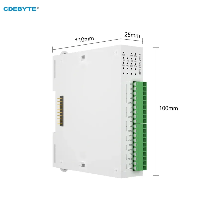 4DI+4AI+4DO Verteiltes Remote-IO-Erweiterungsmodul Analogschalter Erfassung CDEBYTE GAAAX4440 Schnelle Erweiterung RJ45 RS485 Modbus