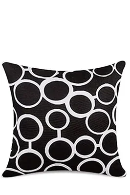 Linen Square Decorative Throw Pillow Cushion Cover Home Sofa Decorative Pillow Cover, Black pillowcase 50*50 decor