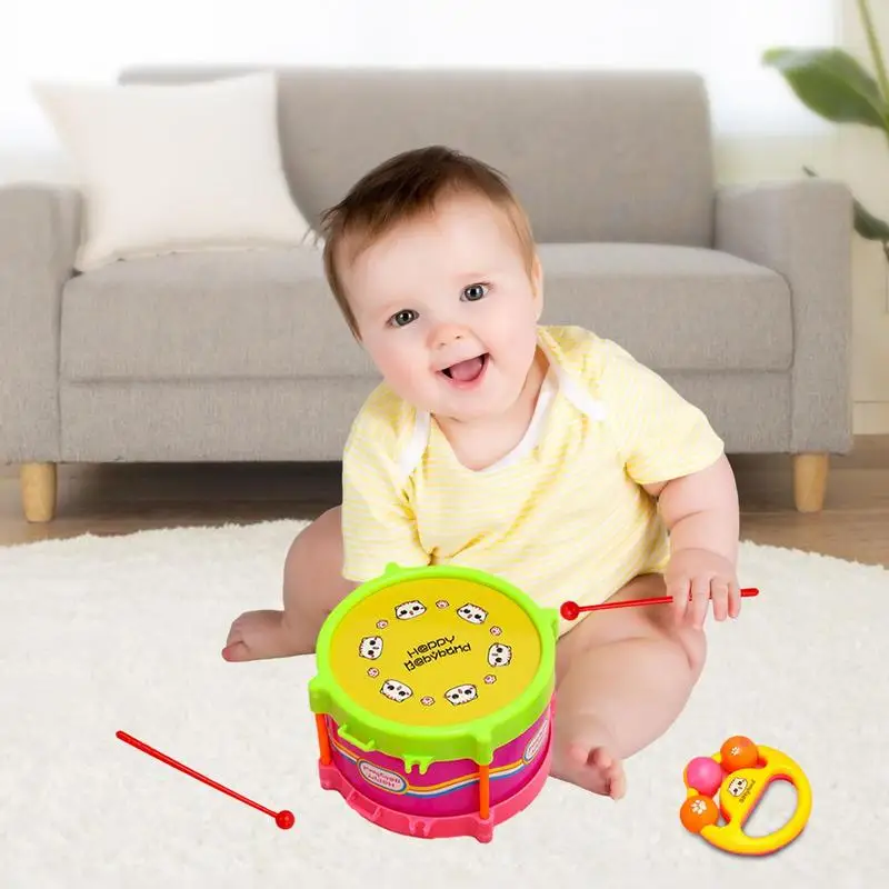 Batteria per bambini tamburello a percussione strumenti da gioco giocattoli 5 pezzi educazione prescolare Montessori apprendimento precoce giocattoli musicali per