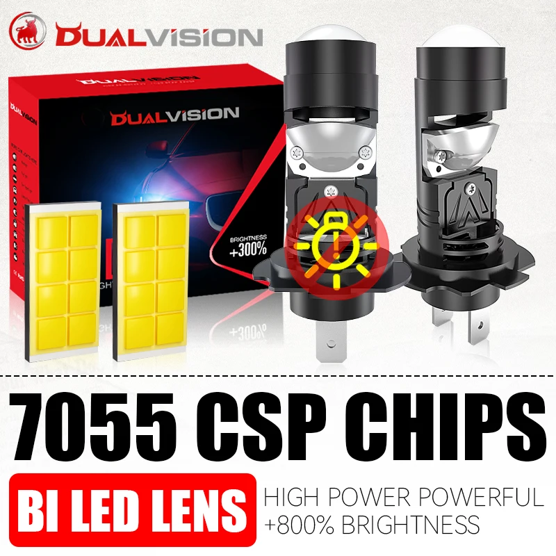Dualvision H7 Bi LED Фара Проектор Объектив Canbus 7055 CSP H11 H8 H9 9005 HB3 9006 HB4 1:1 Мини-светодиодные фонари Plug&Play 12 В 24 В