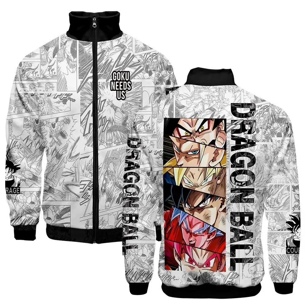 Dragon Ball Son Goku Men Jacket Cosplay 3d Stand Collar Hoodie Anime Figure Long Sleeve Zipper Jackets Sweatshirts Tops Gifts