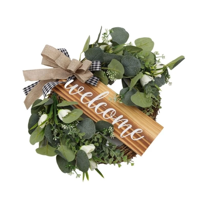 

16-дюймовый венок на дверь, традиционный фестиваль, украшение для входной двери летнего дома 15UB