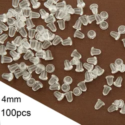 100pcs DIY Accessories Prevent Loss Transparent Silicone Earrings Accessories Ear Plugs, Ear Care Gift, Suitable For Daily