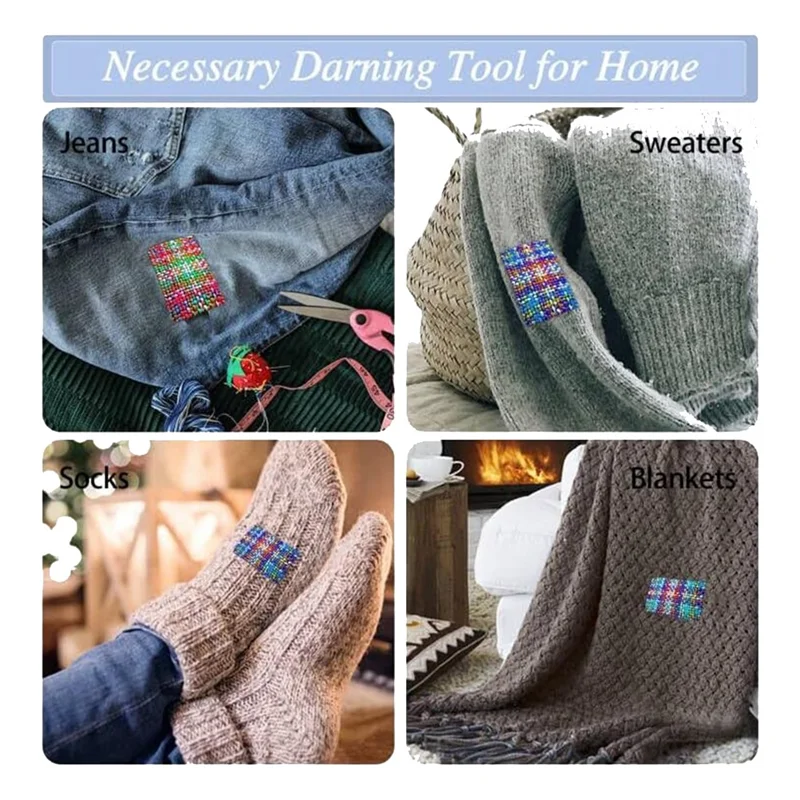 A69EDIY Weaving Repair Tool Complete Darning Kit For Beginners Quickly Mending Jeans Socks, Patterns