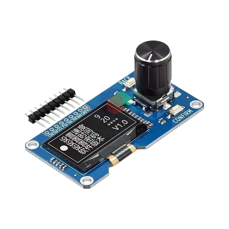 1.3-inch and 0.96-inch OLED display combined with EC11 rotary encoder module, featuring IIC interface