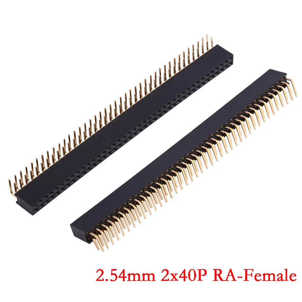 Toonhoogte 2.54mm 1x40Pin 2x40Pin 80Pin Enkele Dubbele Rij Vrouwelijke Mannelijke Header Strip Haakse SMT SMD Ronde Rechte Connector