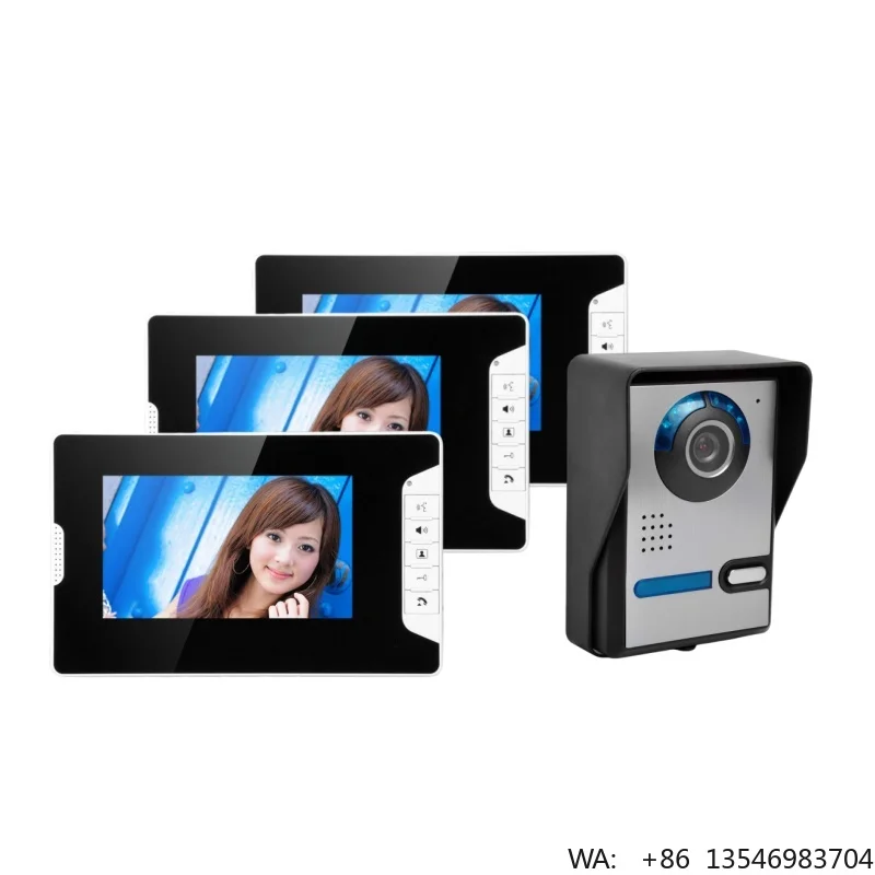 High Definition 480P 7 Inch TFT Screen Wired Video Door Phone System Waterproof Security Access Control for Villa Office Home