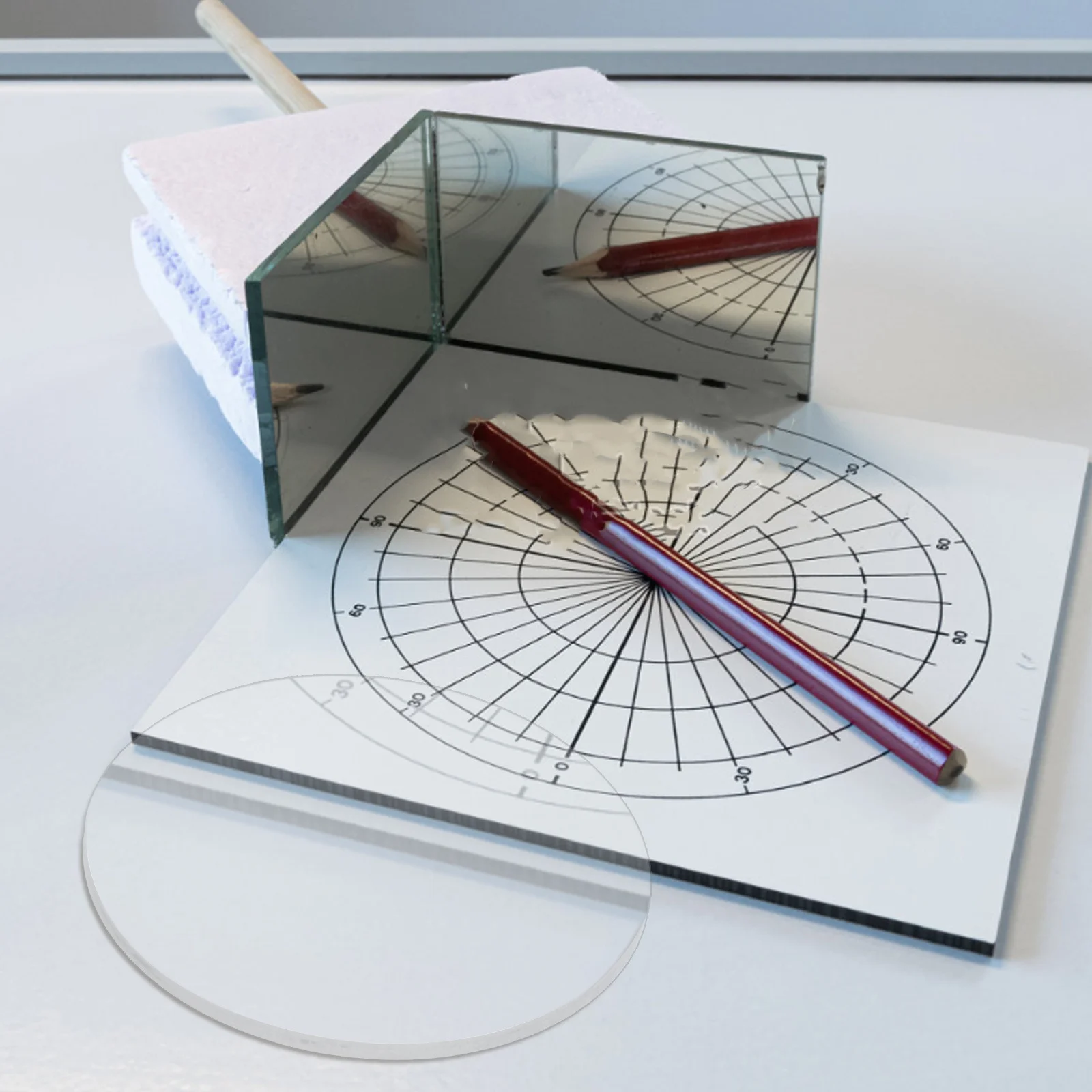 

Glass Double Convex Lens 10cm Diameter 300mm Focal Length for Optical Physics Experiments Laboratory Glass Lens