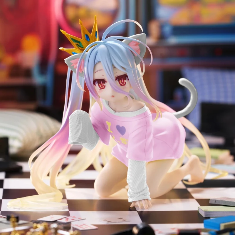 

No Game No Life Shiro Cat ear shirt 100% Original genuine PVC Action Anime Figure Model Toys Figure Collection Doll Gift