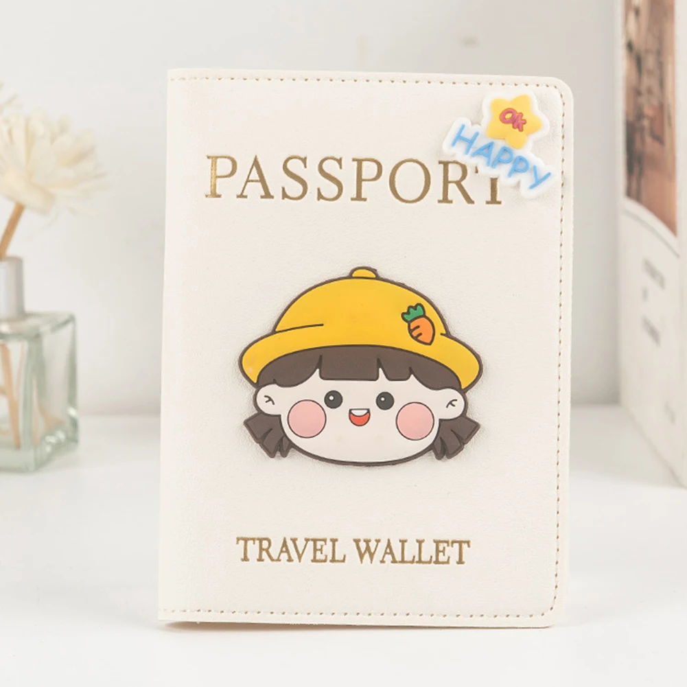 Cartoon Anime Passport Cover Pu Leather Passport Protective Case Water-Resistant Dustproof Ticket Holder For Vacation Travel