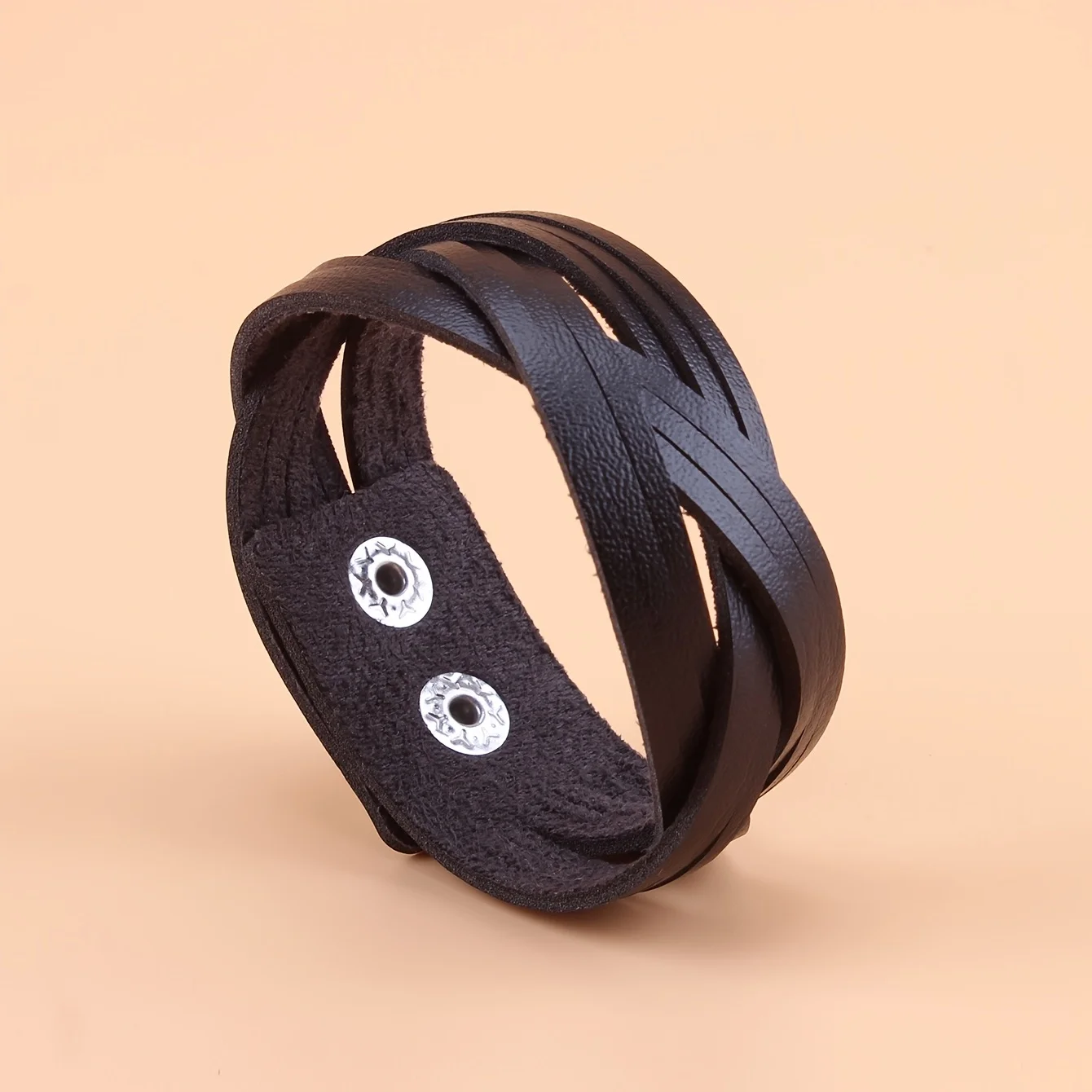 

[PU Leather | Woven] PU Leather | Woven Fried Dough Twist Bracelet | Simple