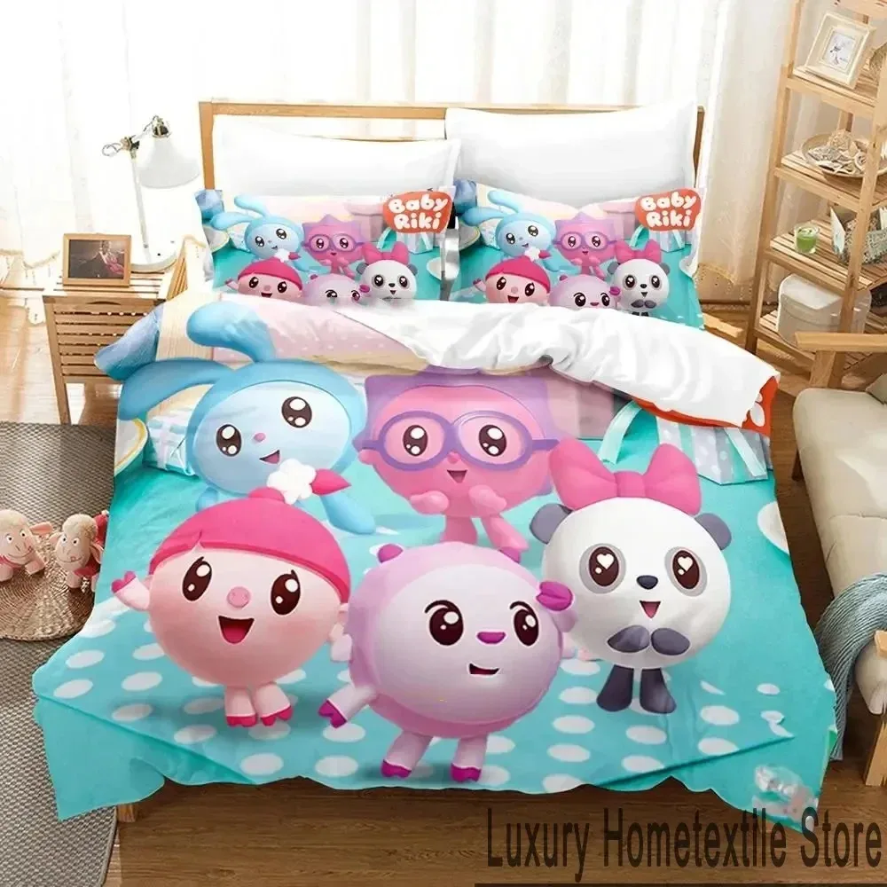 

3D Print Cartoon BabyRiki Bedding Set Boys Girls Twin Queen King Size Duvet Cover Pillowcase Bed boys Adult Home Textileextile