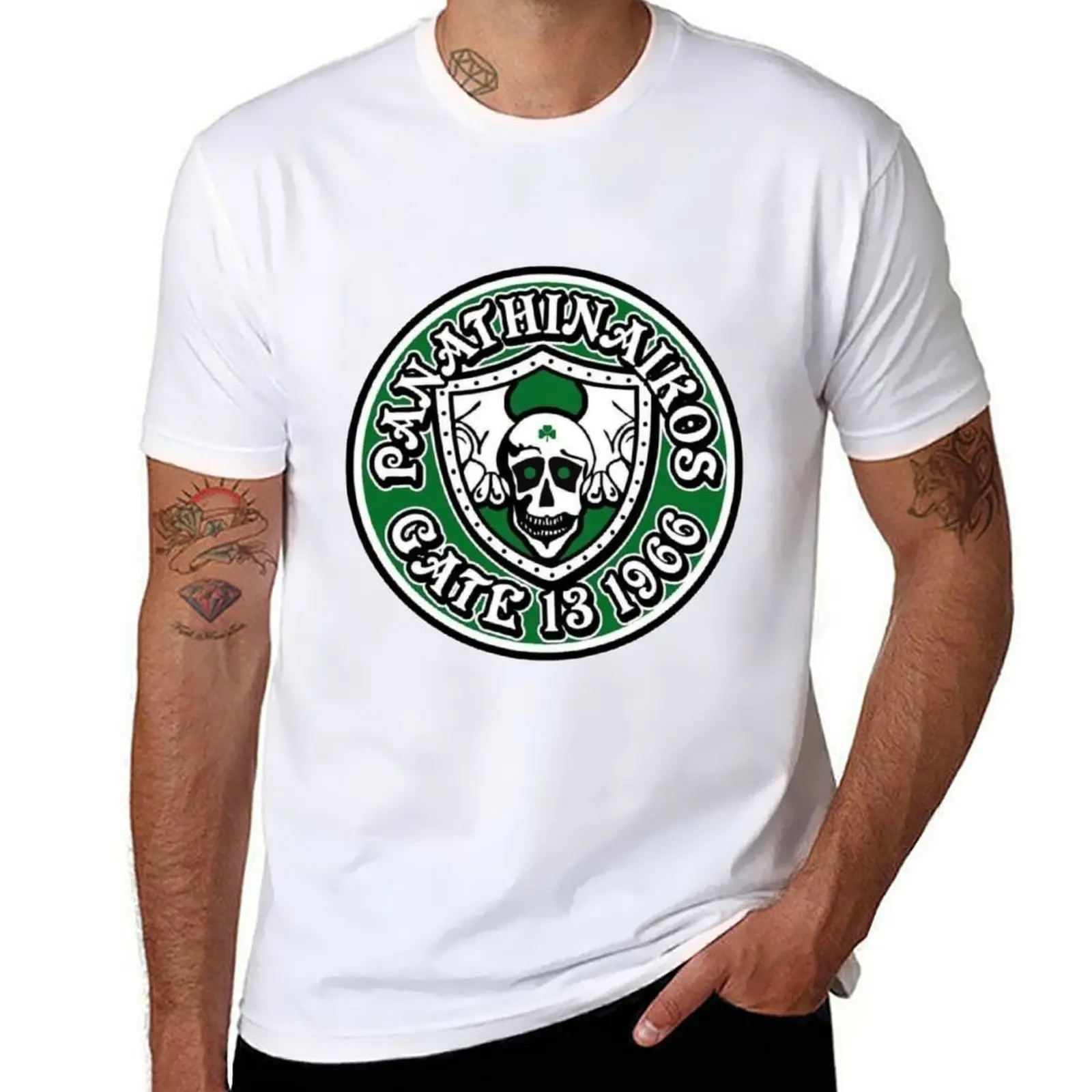 

PANATHINAIKOS ~GATE 13~ T-Shirt essential t shirt black cotton t-shirt plain for man package T-Shirt