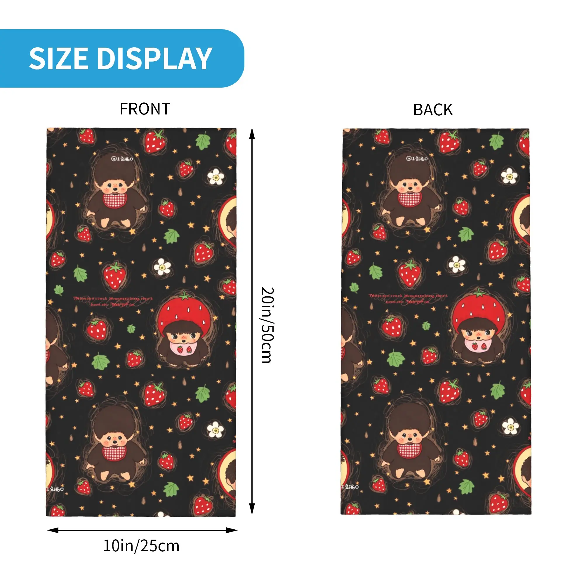 Custom M-Monchhichis Winter Headband Neck Warmer Women Men Hiking Hunting Tube Scarf Cute Monkey Character Face Bandana Gaiter