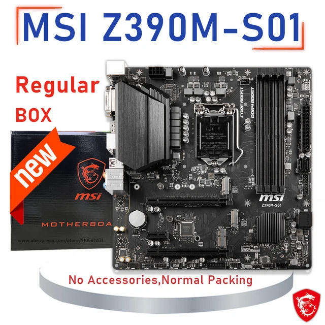 Msi Z390M-S01マザーボードlga 1151サポート8th-Gen 9th-Gen i9 i7 i5 i3 cpu DDR4 2133mhz  128ギガバイトM.2 SATA3 pci-e 3.0デスクトップZ390 - AliExpress