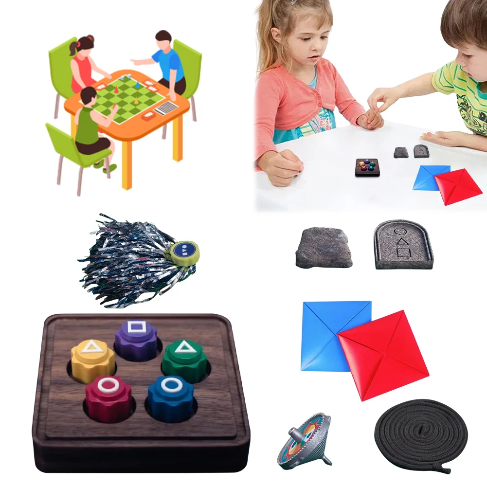 

Korean Folk Game Set Gonggi Game Jebi Chagi Biseokchigi Paeng-y DDAKJI Family Travel Game Play Party Game Fun Stress Relief Toy