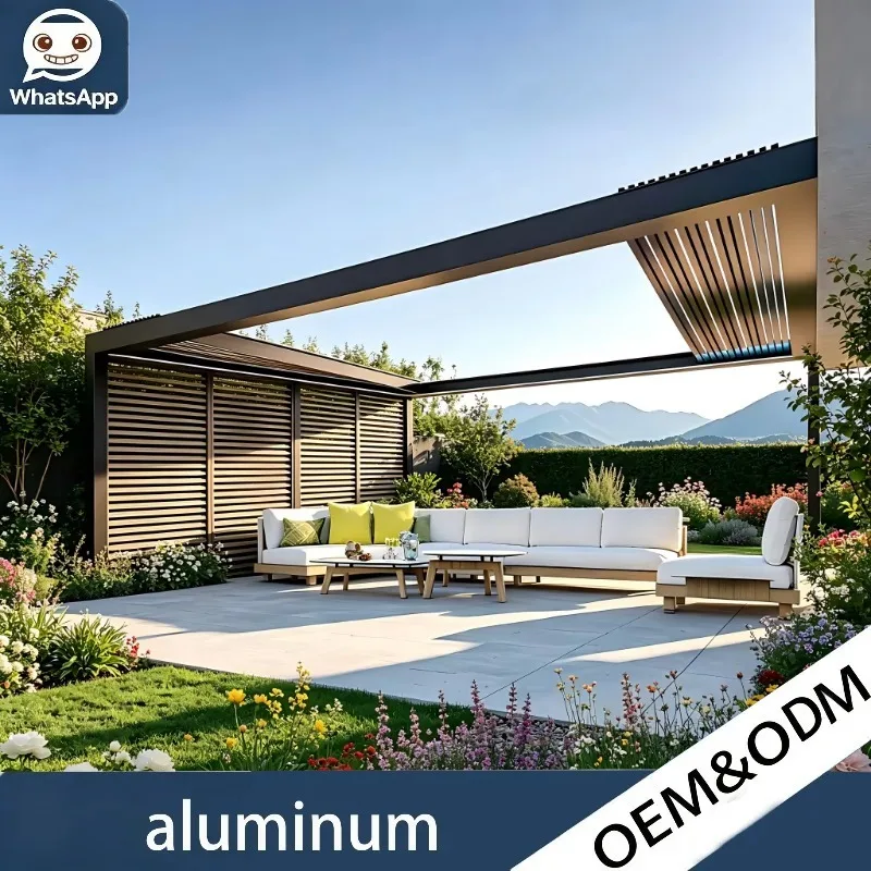 Bestselling Remote Control Tilting Adjustable Louvre Aluminum Gazebo High Wind Resistance Snowproof Eco-Friendly Luxury Backyard