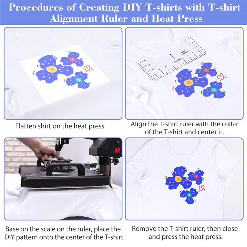 

A31Z-Tshirt Ruler Guide For Vinyl Alignment, T Shirt Rulers To Center Designs, Measurement Template, Craft Sewing Supplies