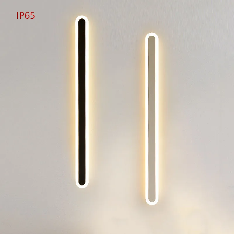 

Modern Minimalist Outdoor Black Porch Rounded Waterproofing Wall Lamp Indoor Staircase Foyer Bedroom 60Cm80Cm Led Sconce Light