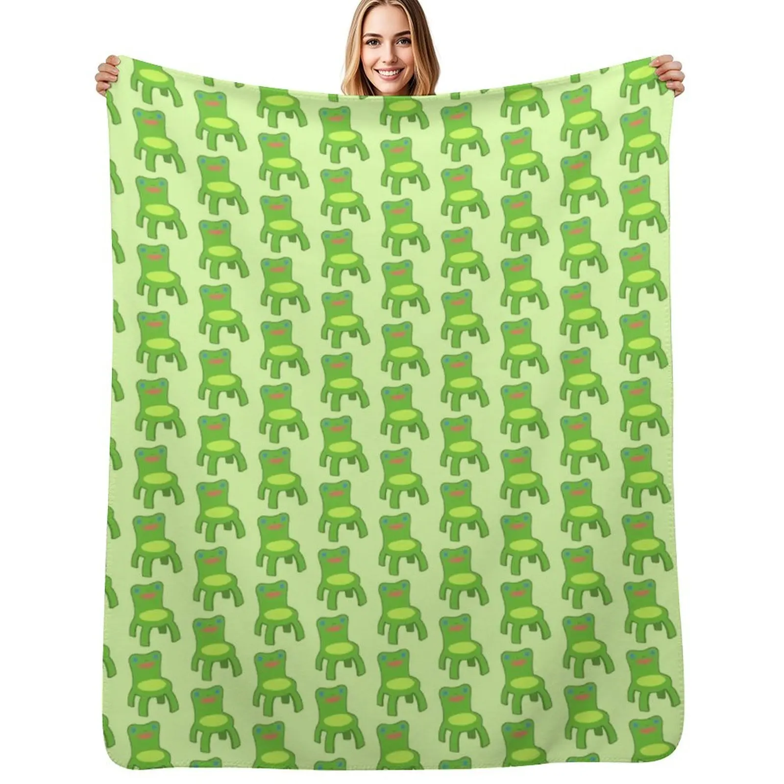 

Classic Froggy Chair Outlined Throw Blanket Bed linens Moving for babies Sleeping Bag Blankets