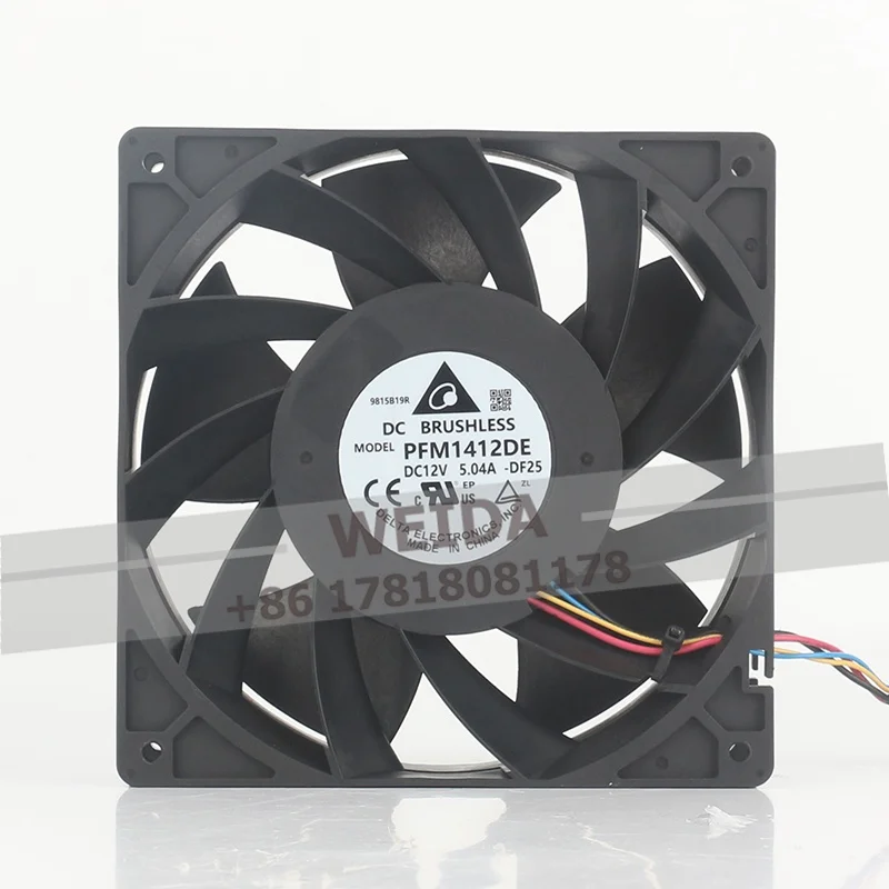 PFM1412DE-DF25 - Delta 14038 12V 5.04A 6500RPM 14cm High-Power Forced Air Variable Frequency Controller Four-wire Cooling Fan
